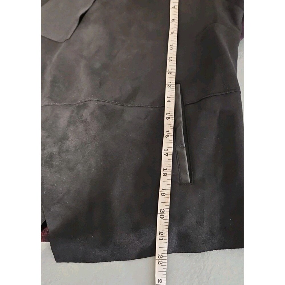 NWT! Bagatelle Collection Faux Suede Leather Drap Collar Open Jacket - Picture 10 of 13